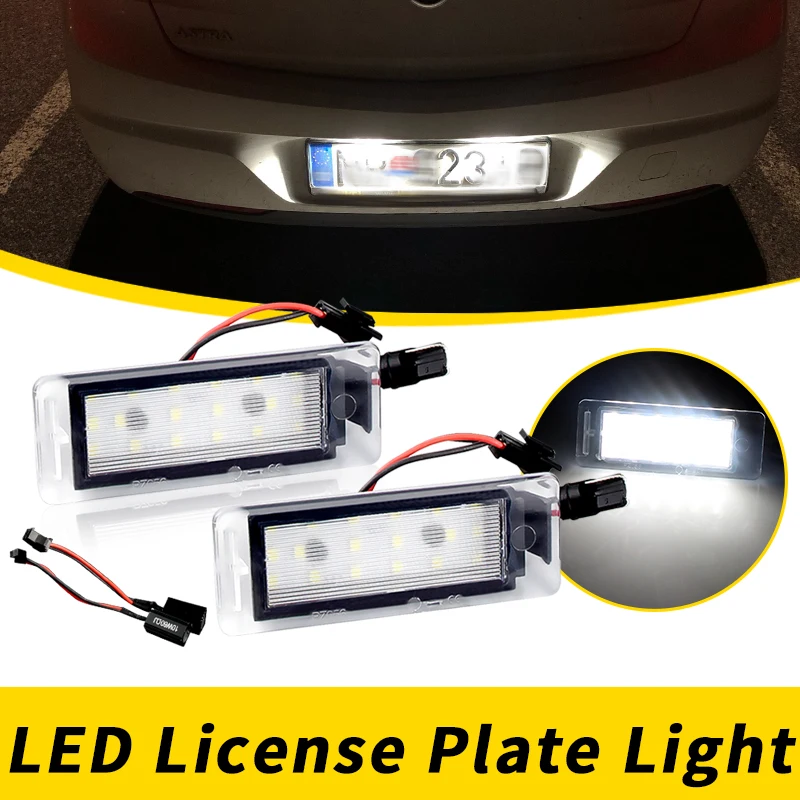 2pcs  Canbus 6000K LED License Number Plate Light For Opel / Vauxhall Insignia Sports Tourer Mokka VXR8 For Chevrolet Corvette