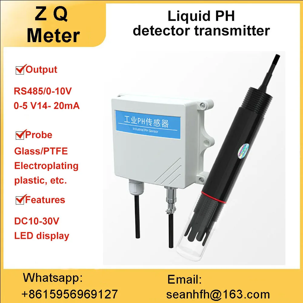 

On-line pH meter detector controller industrial water quality test ORP value electrode probe sensor transmitter RS485 4-20MA