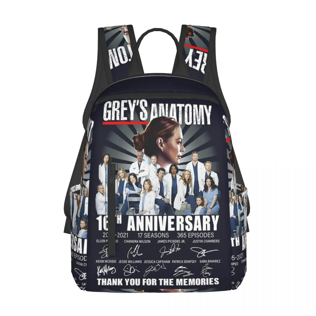 

Рюкзак Greys Anatomy 16th Anniversary 2005 2021 17, рюкзак большой вместимости для мальчиков и девочек, сумка для книг, сумки на плечо для мужчин и женщин