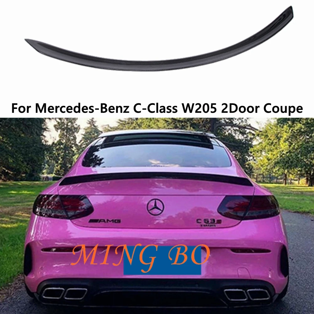 

For Mercedes-Benz C-Class C205 W205 2Door Coupe V Style Carbon Fiber Rear Spoiler Trunk Wing 2015-2023 FRP Forged carbon