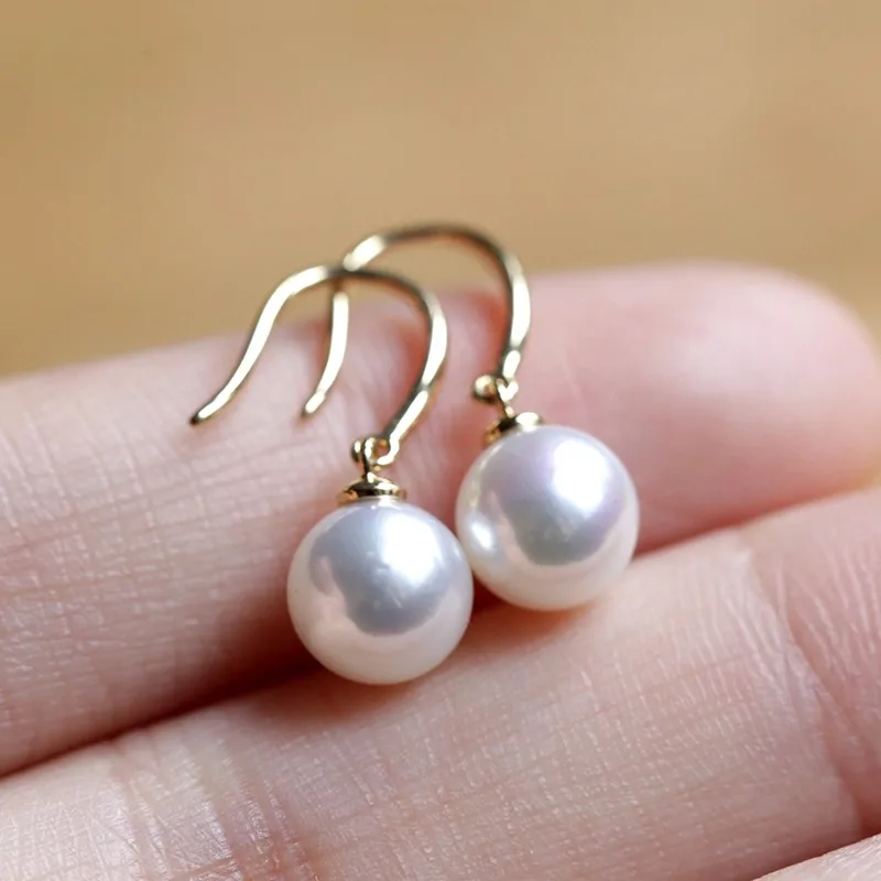 

Seawater beads akoya pearl earrings, earrings, mirror pearlescent, simple and versatile