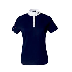 Female Horse Riding Navy Color T shirt White Color Rider Clothes Equestrian Equipments