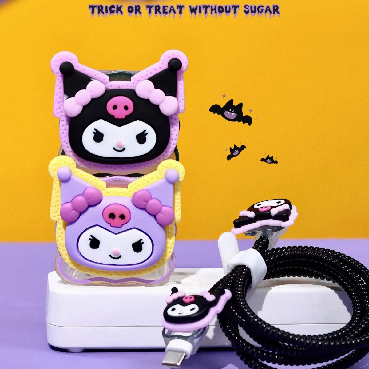 Nne Sanrio Kuromi Melody Cute for Apple 20W Data Cable Protection Case Suitable for Mobile Phone Charger Head Fast Charging