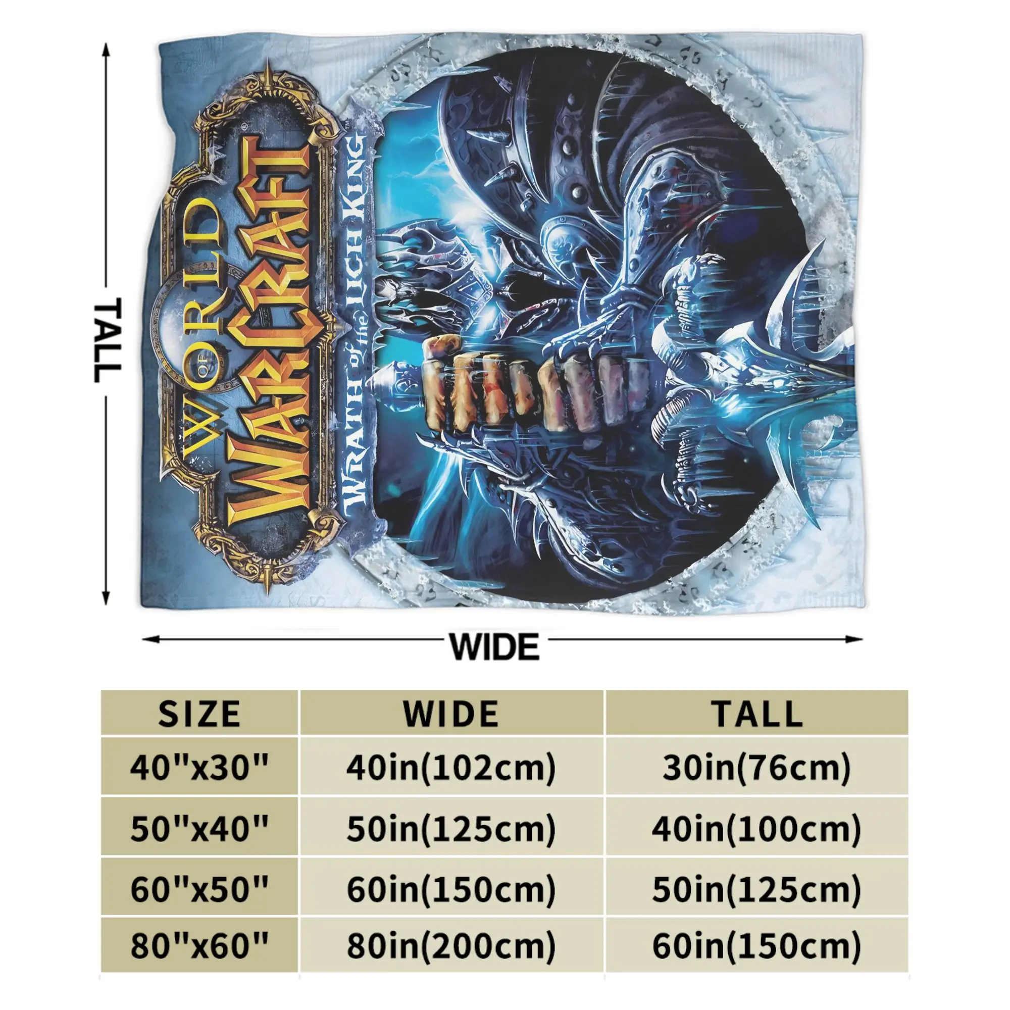 WOW World of Warcraft Arthas ريترو لعبة البطانيات الناعمة السفر أفخم رمي بطانية نمط غرفة نوم الفانيلا المفرش غطاء أريكة #6