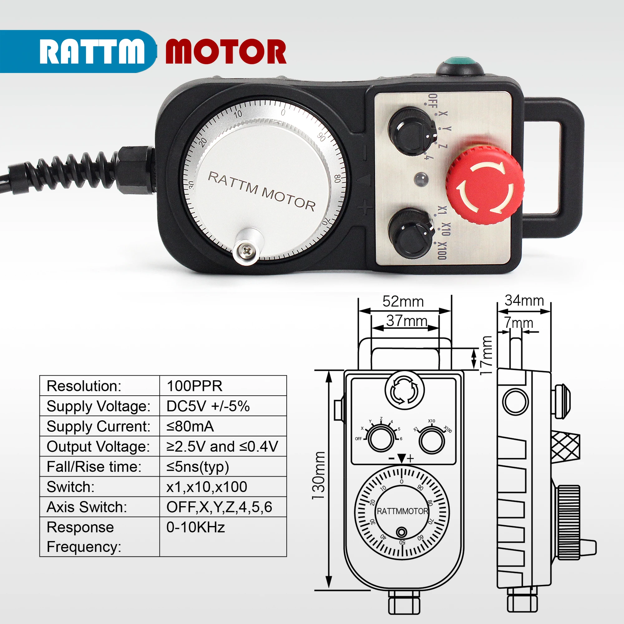 3 Axis 4 Axis CNC Offline Motion Controller DDCS V4.1 + Pendant Handwheel with E-Stop For Lathe Router Machine