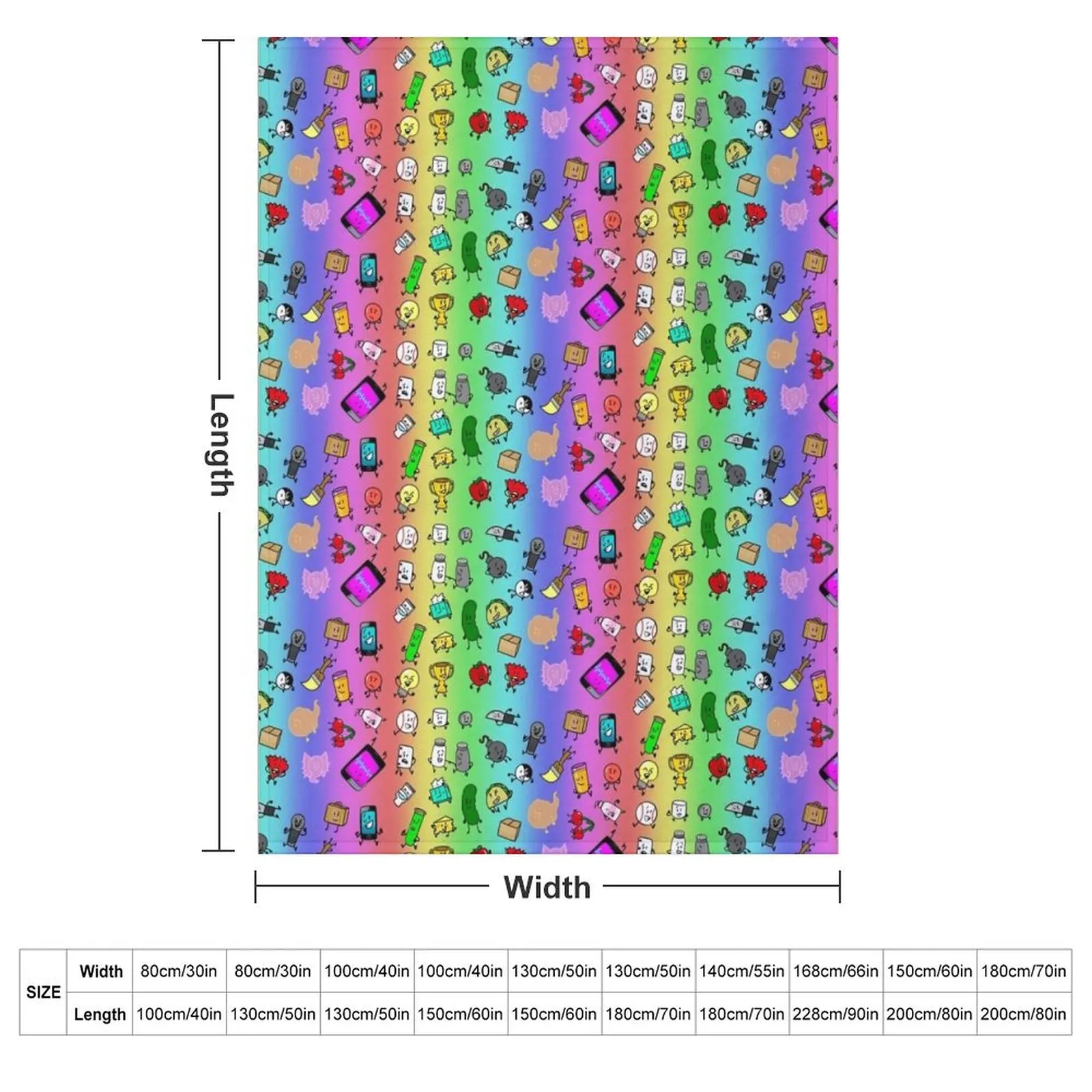 Inanimate Insanity All Characters (Rainbow) Throw Blanket Kid'S Cute Soft Beds Weighted Blankets