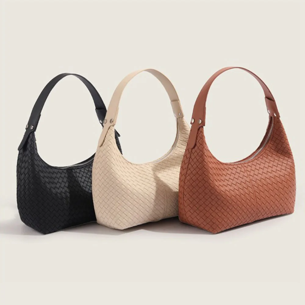 Y.Choice Ladies Handbags Woven Bag Underarm Bag Dumpling Bun The Single Shoulder Bag Fashion Commuter Outdoor Travel Women Bags