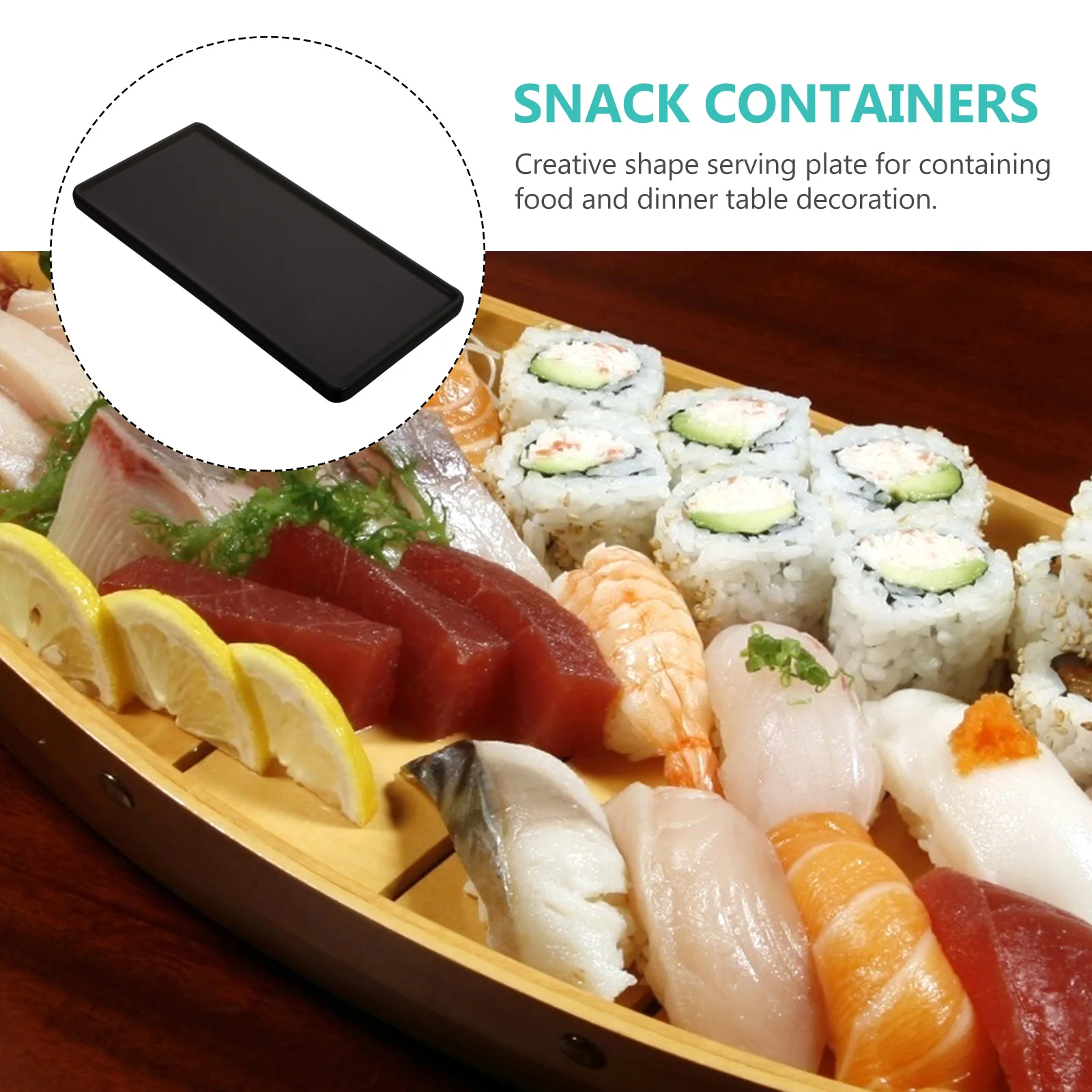 

Rectangular Cake Plate Elegant Ceramic Sushi Tray Board Snack Container Food Plate Practical for Dessert Breads Sushi