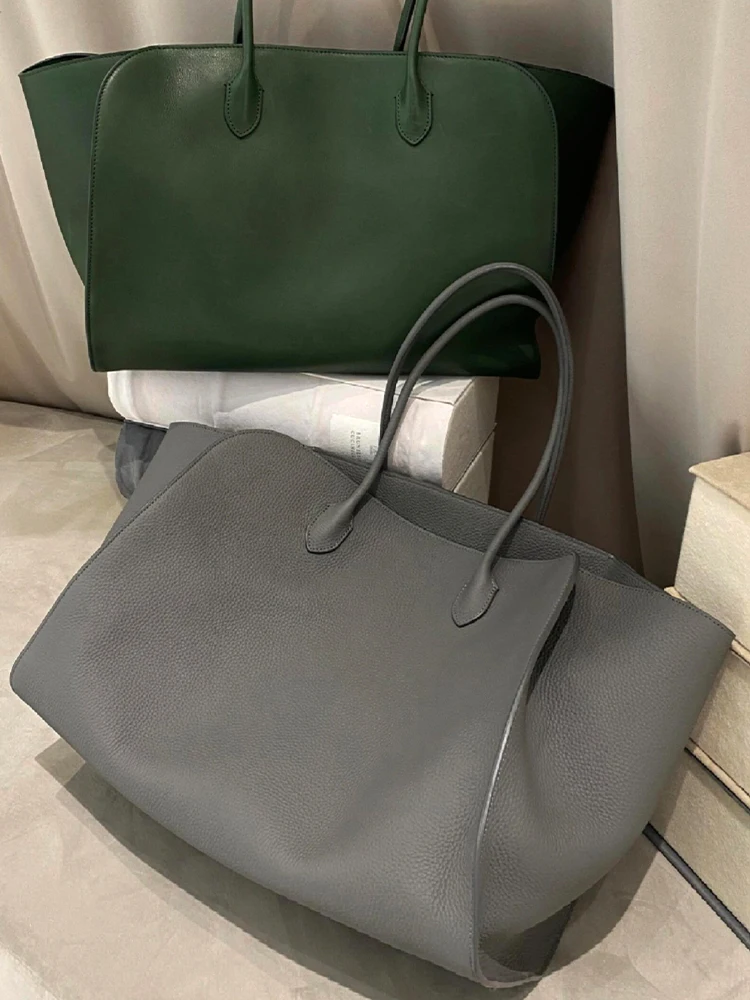 

ey Leather Large Capaci Tote Bag Women's 2025 New Luxury mat High-End Feel Handbag Commuter Bag Soft Handle