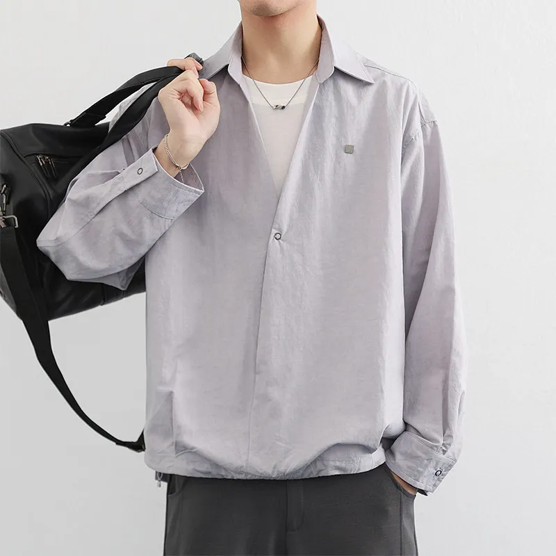 

Long Sve Casual irt Men's Jaet Spring Autumn 2026 Design Workwear Collar Jaet Men's Summer irt Haome