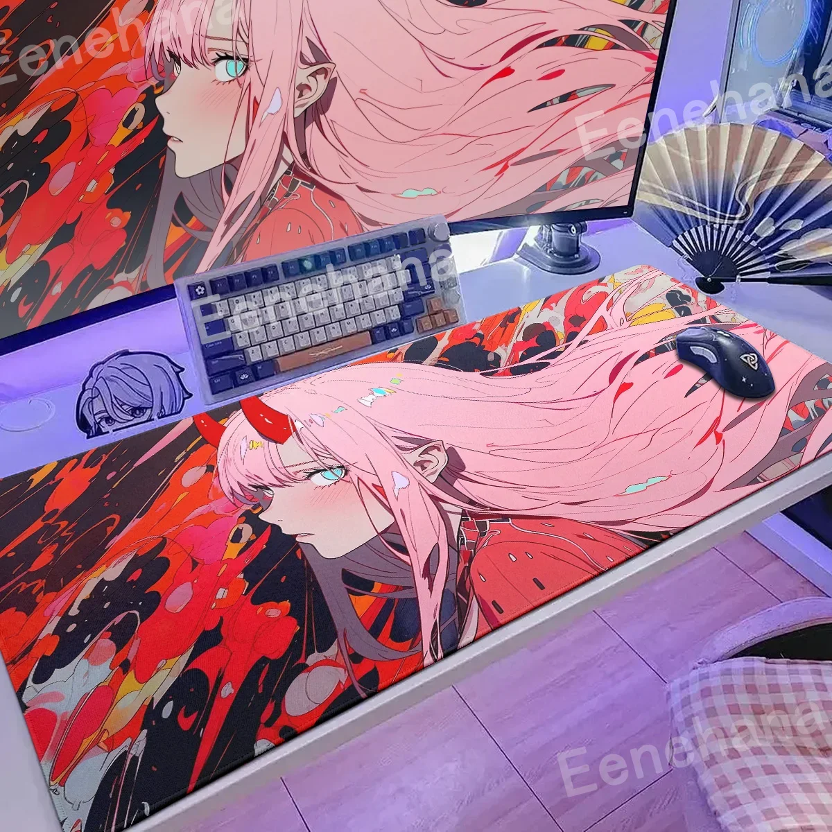 Non-slip Computer Leather Mousepad HD Printing Anime Leather Large Size Gamer Desk Mat Accessories Gaming Keyboard Pad Table Pad