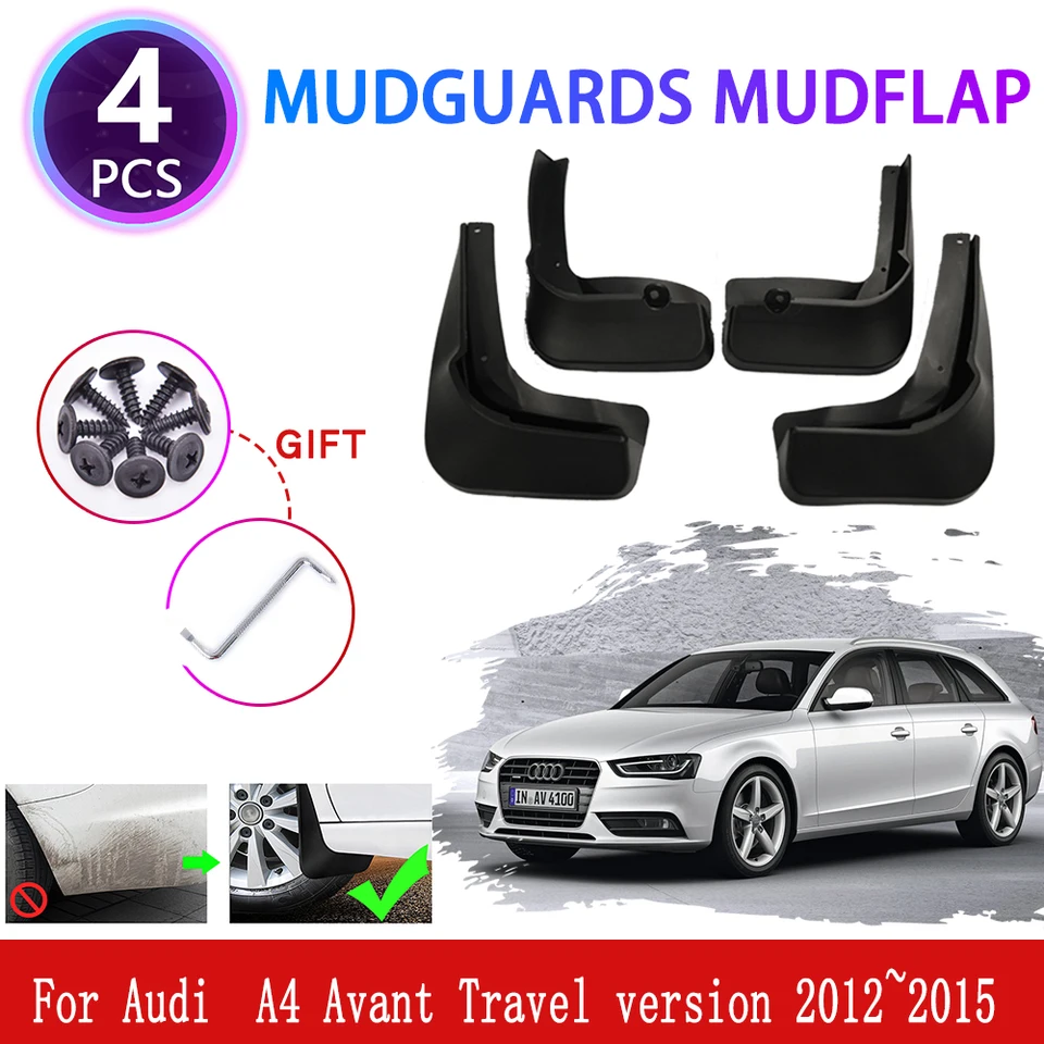 Guardabarros Para Audi A4 B8 8K Avant Travel 2012-2015 - Set 4 Piezas Delanteras Y Traseras, ABS Resistente