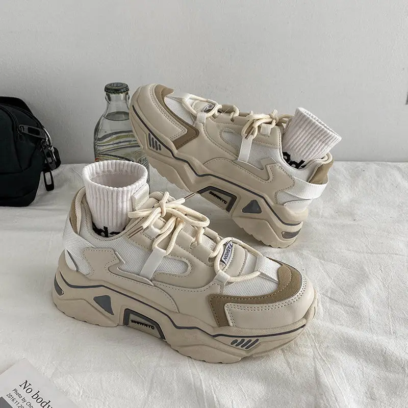 Fashion Patchwork Woman Vulcanize Shoes 2023 Spring Autumn Platform Sneakers Breathable Ladies Footwear Casual Ladies Footwear