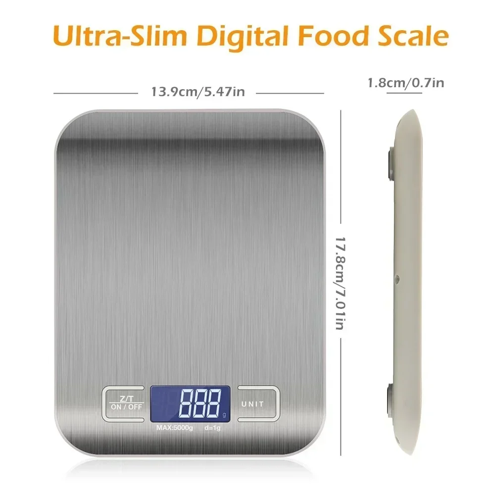 JJYY Portable Electronic Scale LCD Display 1g/0.1 oz Precision Stainless Steel Food Scale Cooking Baking Electronic Scale