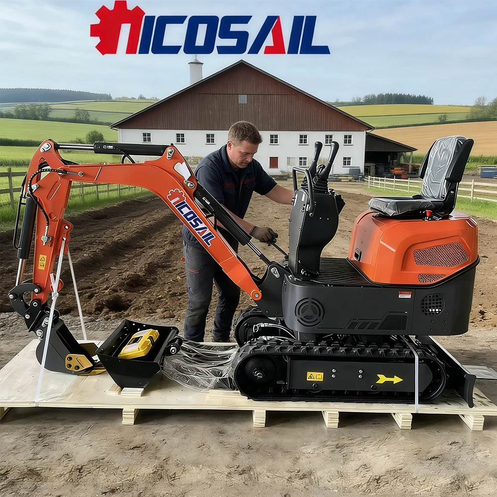 

Мини-экскаватор гусеничный 0,8 тонны, сертифицированный CE, Euro 5, прочная конструкция, гибкое управление, для сельского хозяйства и работы в узких пространствах
