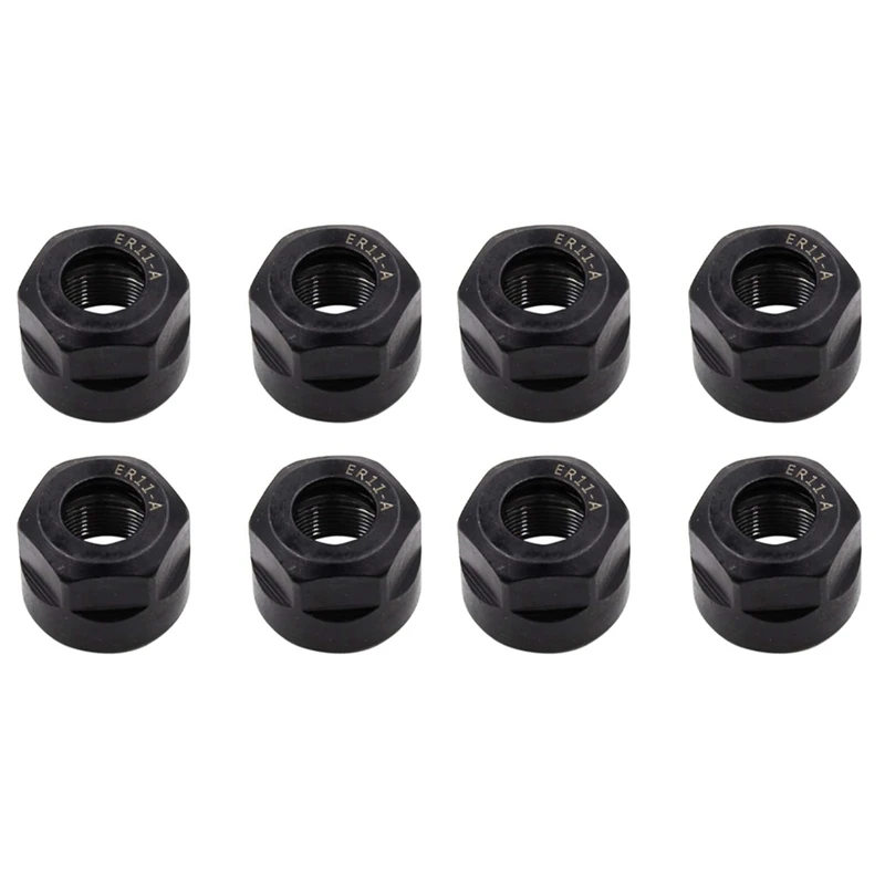 8Pcs ER11-A Type M14 Thread Collet Clamping Hex Nuts, For CNC Milling Chuck Holder Lathe