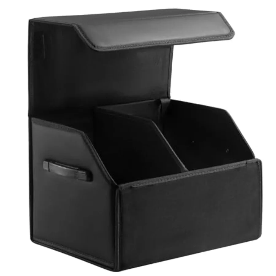 

Органайзеры для багажника автомобиля: кожаный ящик для хранения с магнитной крышкой, складной и регулируемый, 16,5 дюймов, для внедорожников и седанов