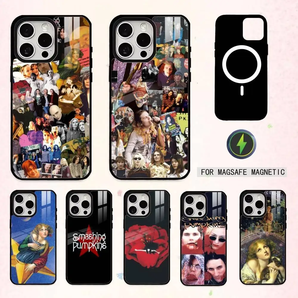 

S-Smashing P-Pumpkins Band Phone Case For iPhone17,16,15,14,13,12,11 Plus,Pro Max Magnetic For Magsafe Wireless Charging