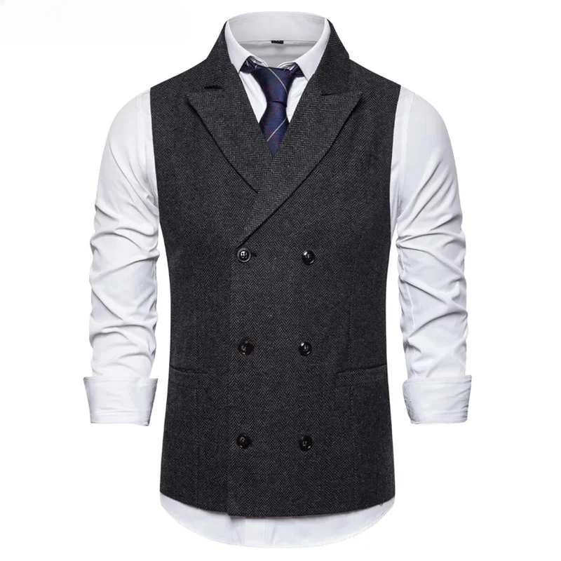 

Men'sVest Double Breasted Suit Vests Men Mens Sleeveless Suit Vest Waistcoat Vintage Formal Blazers Waistcoat for Weddingchaleco