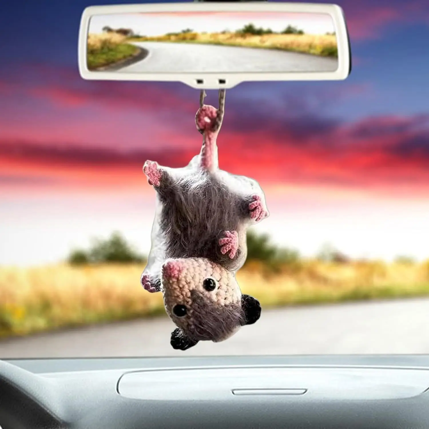 Acrylic Opossum Hanging Decoration - Featherless, No-Electricity Cute Cartoon Possum Keychain Pendant for Outdoor Display