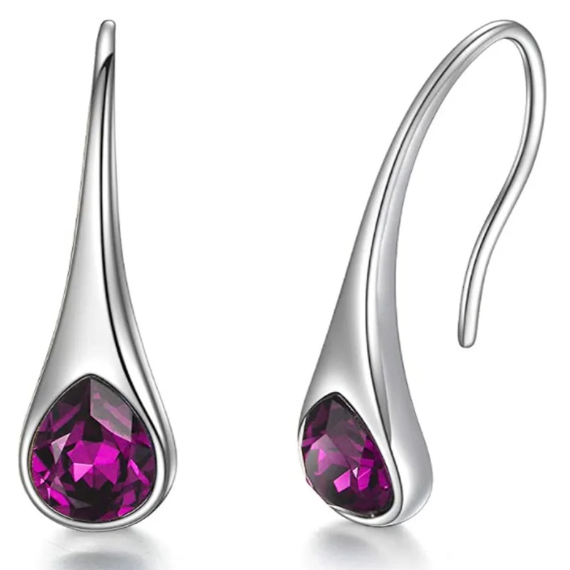 Fashion Crystal Teardrop-shaped Lymphatic Detoxification Women\'s Earrings Simple Weight Loss and Slimming Jewelry Accessories