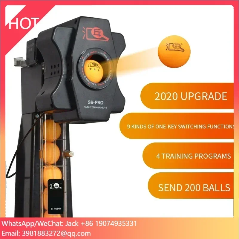 روبوت Huipang S6 لآلة تقديم تنس الطاولة، مدرب تنس طاولة قابل للبرمجة أوتوماتيكيًا بالكامل #4