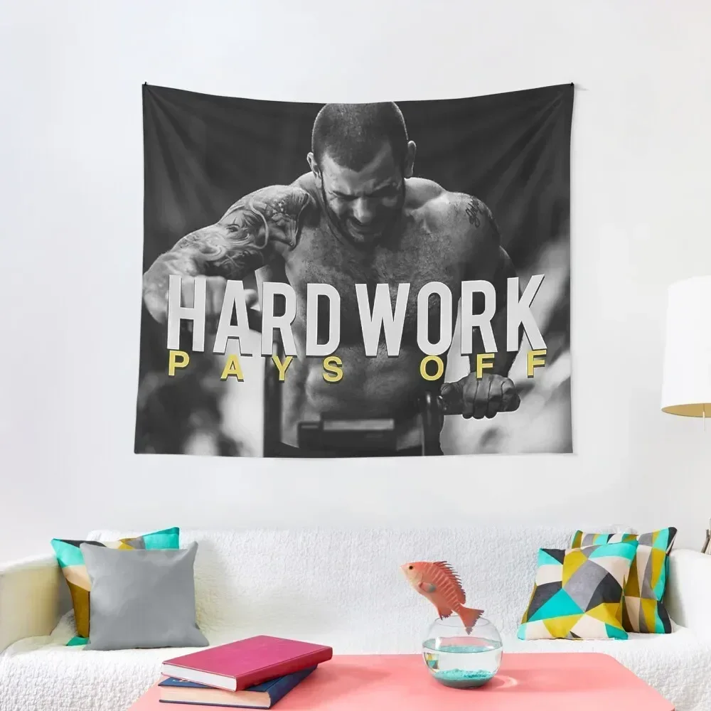 Mat Fraser - Quote Hard Work Pays Off Tapestry Room Decoration Accessories Home Decorations Tapestry