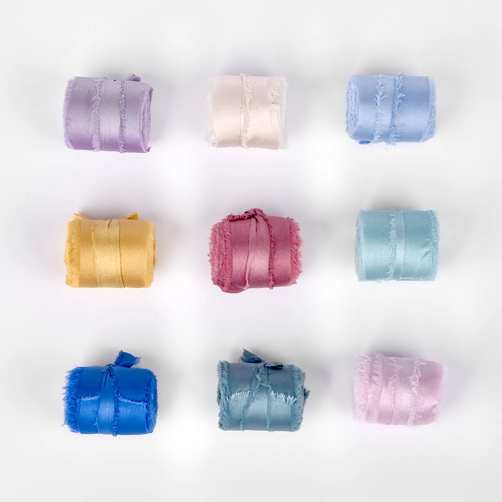 4 سنتيمتر 5 ياردة اليدوية المتوترة الحواف الساتان الشيفون شريط حرير دعوة الزفاف التفاف باقات حفلة عيد ميلاد #3