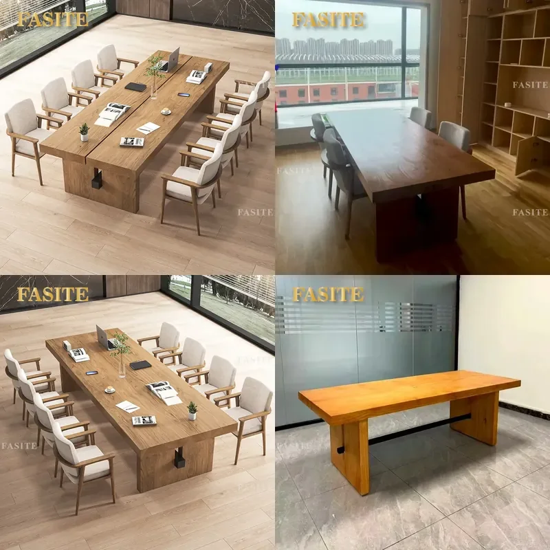 For Living Room Large Long Solid Wood Desk Light Luxury Log Home Reading Learning Table Big Board Conference Table Durable