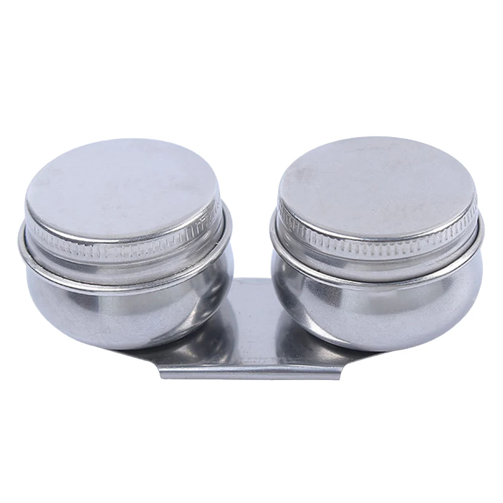 

Oil Painting Double Pot Stainless Steel Artists Supplies Metal Jar Palette Solvent Cups Paint Brush Cleaner Rinse Cup Washing
