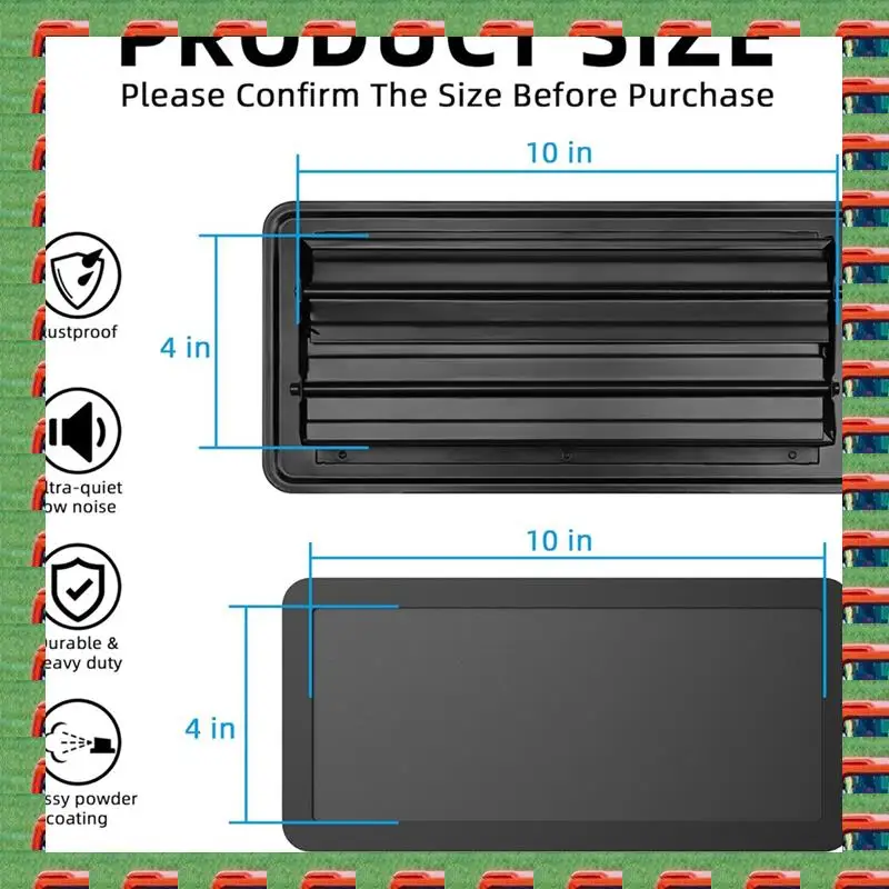 Floor Register 4 X 10 Inch With Strong Magnetic Vent Cover Kit Air Vent Cover Set For Home Floor Wall Or Celling For HVAC RV AC