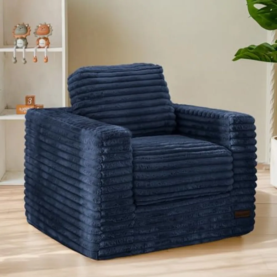 

Bean Bag Chair Comfy Faux Fur Bean Bag Sofa with Filler Upholstered Floor Sofa with Pillows and Armrests Lazy Floor Chair Couch
