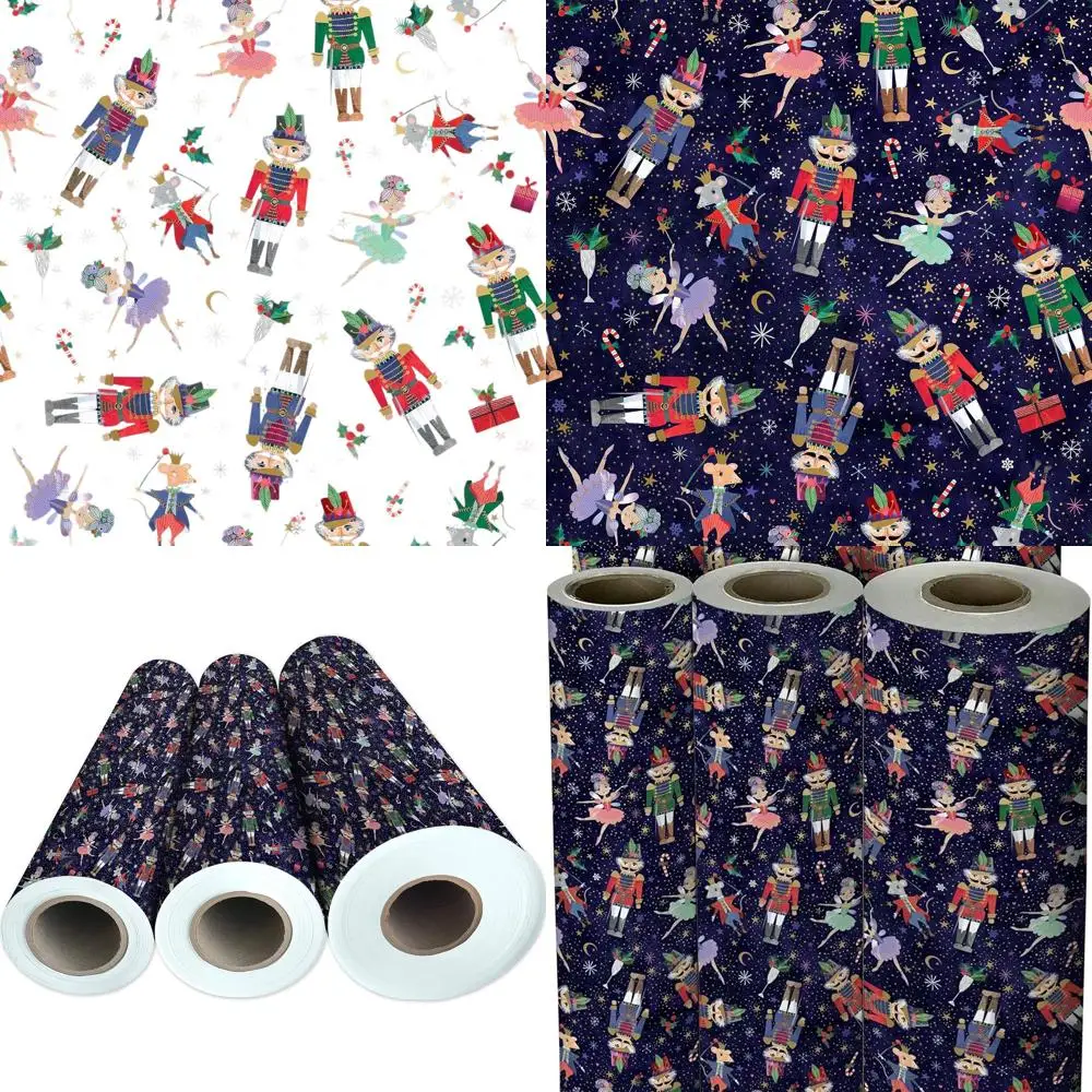 

Рождественская подарочная упаковка «Щелкунчик» на балету, язычок 1/4, 208 x 24 дюйма