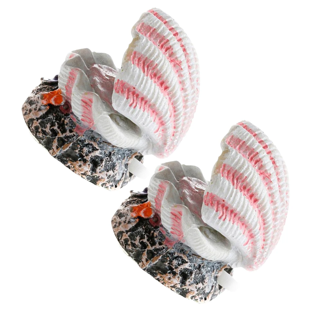 

2pcs Bubble Pearl Shell Ornament Fish Tank Decor Sturdy Resin Aquarium Small Decorations Lifelike Environmental Friendly Safe