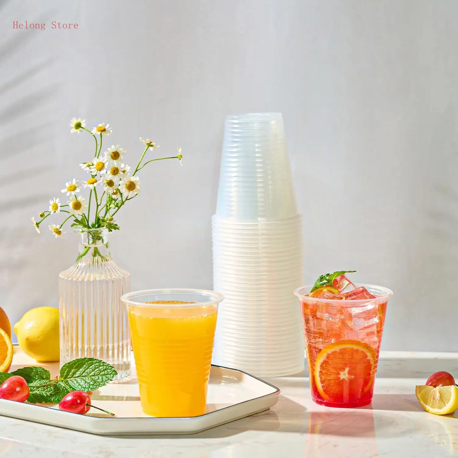 

2000 Pack 12oz Plastic Cups,Clear Drinking Cups，Disposable Party Cups Bulk,Hot and Cold Drink Container for Water, Juice