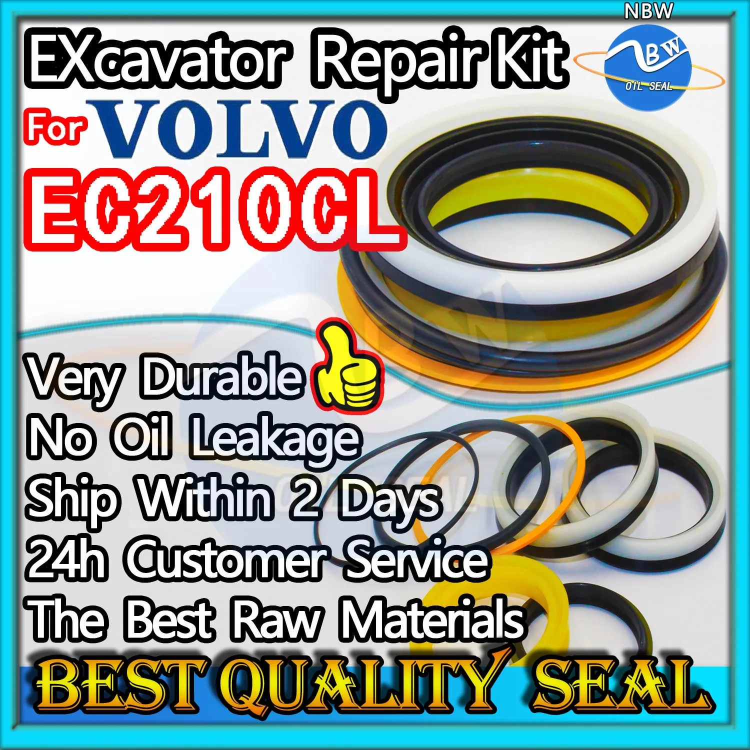 

For VOLVO EC210CL High Quality Oil Seal Kit Excavator Repair Pack Heavy Master Excavating Machinery Maintenance Floating Rebuild