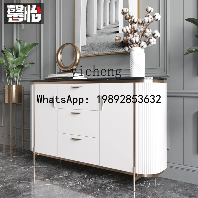 light luxury dining side cabinet modern simple marble living room storage wall locker