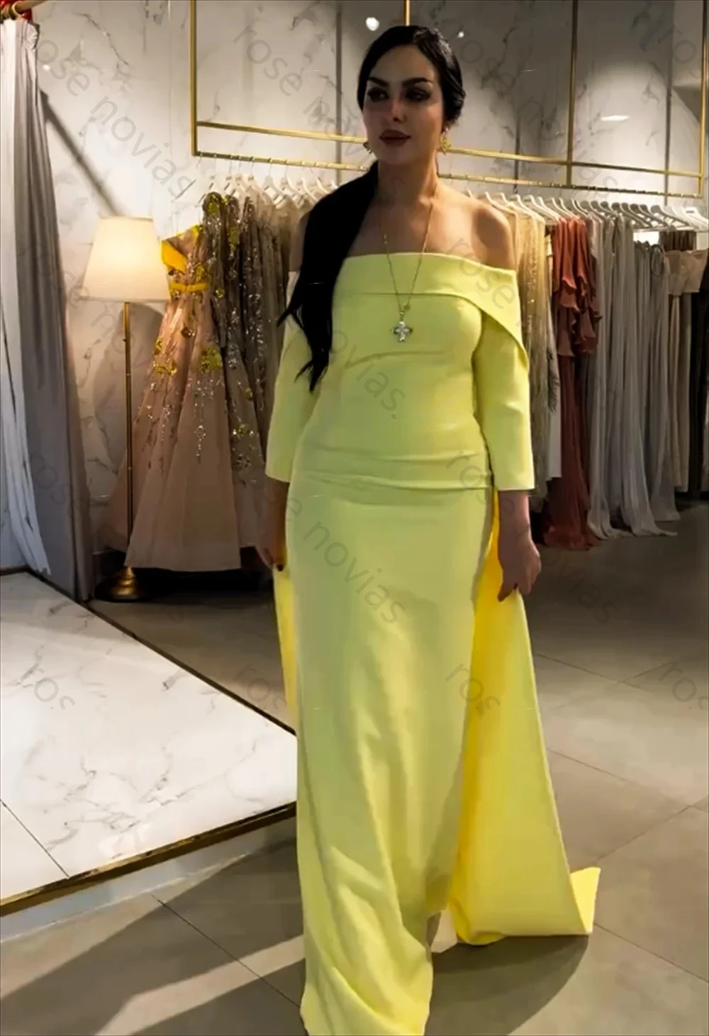 High Quality Customized Jersey Glitter Off-the-shoulder Straight Long Dresses Bespoke Occasion Women's Evening Elegant Party