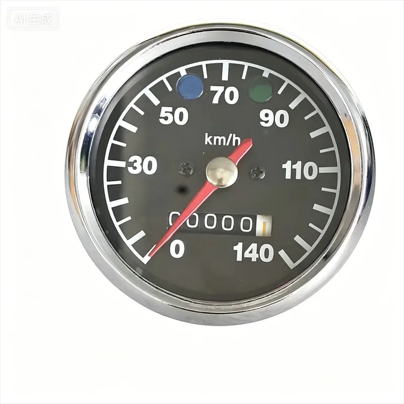 54MM Chrome Rim Motorcycle Speedometer with Mechanical Odometer 0-140 KM/H Analog Speed Gauge for MZ 125 150 ETZ MZ250 301 251