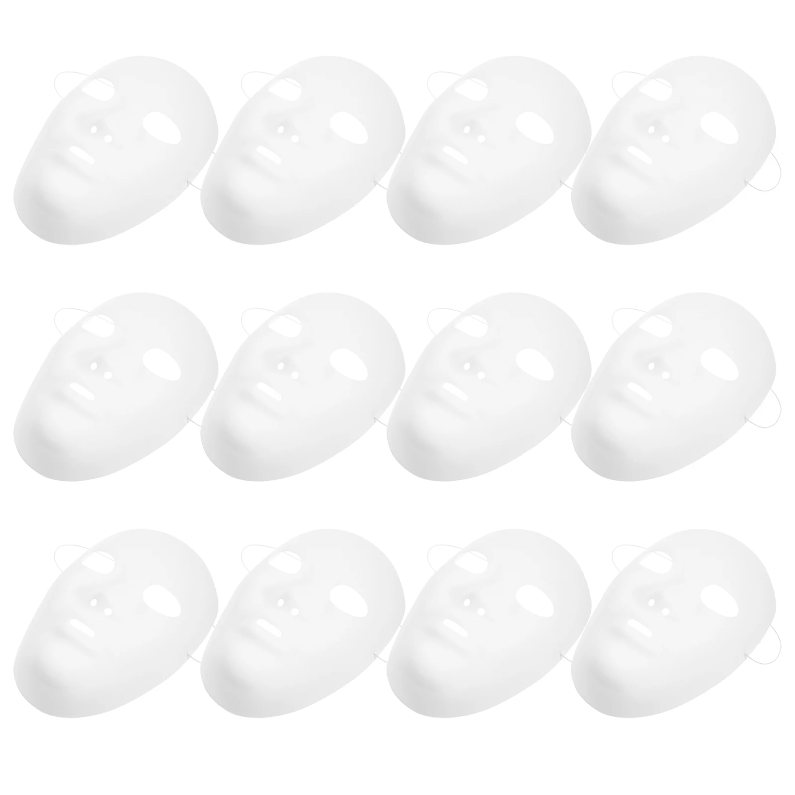 

12 Pcs White Mask Halloween Costumes Party Masks Full Face Cosplay Men and Women