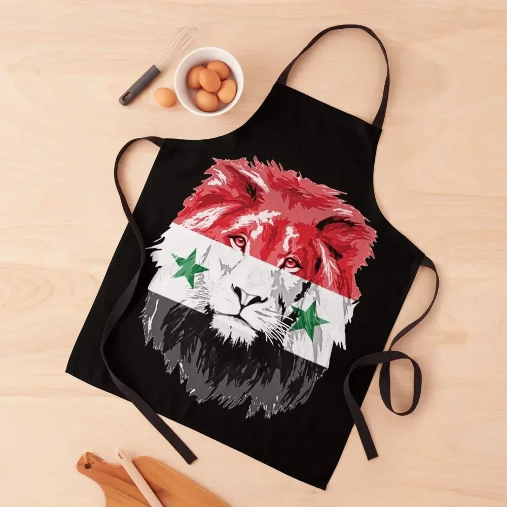 

lion flag of Syria - Gift For Syrian From Syria , heart lion womens, mens, funny roots, flag, proud, pride Apron