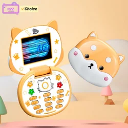 2023 새로운 귀여운 미니 Koki 휴대 전화 플립 만화 어린이 어린이 듀얼 Sim 2G GSM 키보드 Botton MP3 플레이어 잠금 해제 핸드폰