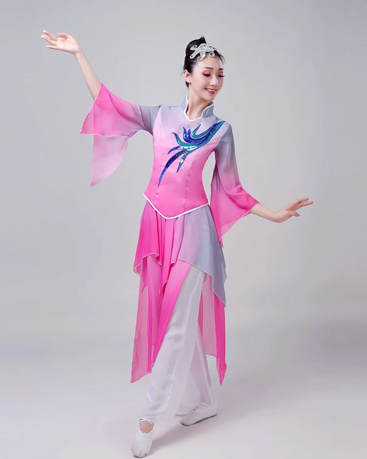 Women's Hanfu Chinese style classical dance performance costume women's Yangko fan dance costume folk dance performance costume