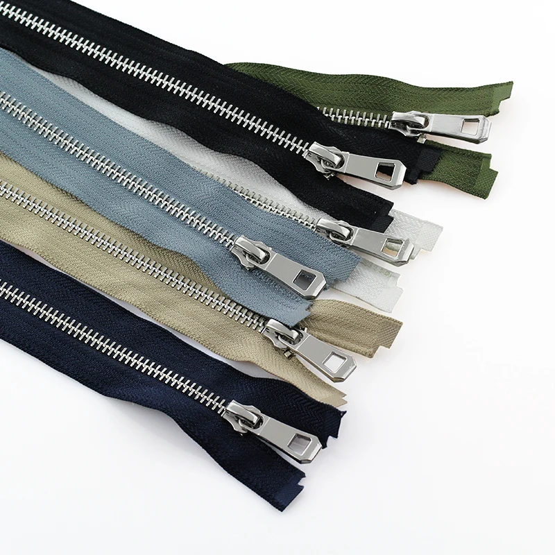 5#  35/45/55/65/75/85cm open-end auto lock platinum plating metal zipper use for clothes shoes pocket garment