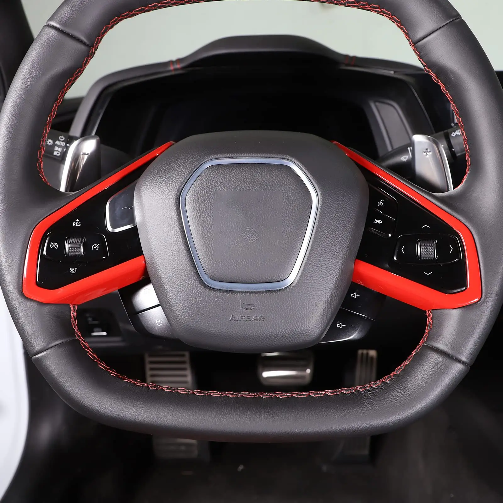 

Steering Wheel Button Frame Cover Trim For Chevrolet Corvette C8 Z06 2020-2025 Matte Black ABS