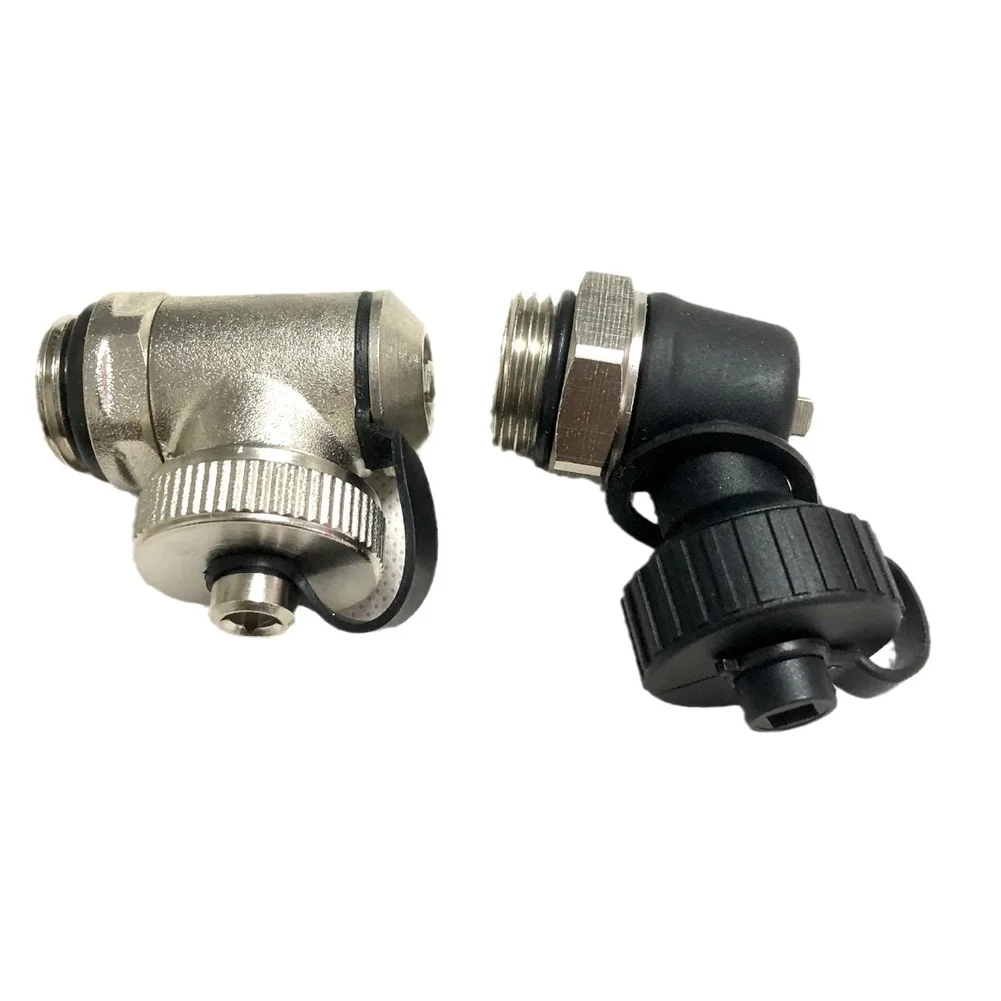 Copper 1/2 Inch Angle Drain Valve Nickel Plated for Radiator Heating Circuits Supporting Standard Threaded Pipe Connections