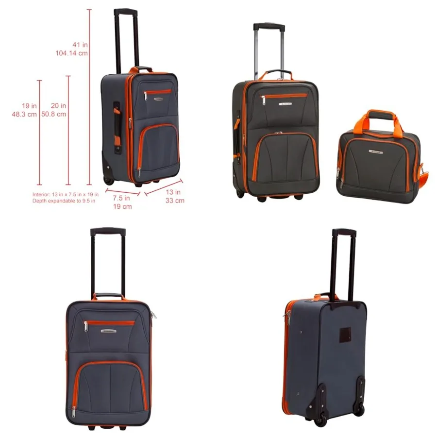 

Fashion Softside Luggage Set, Expandable, 14" Tote/19" Upright