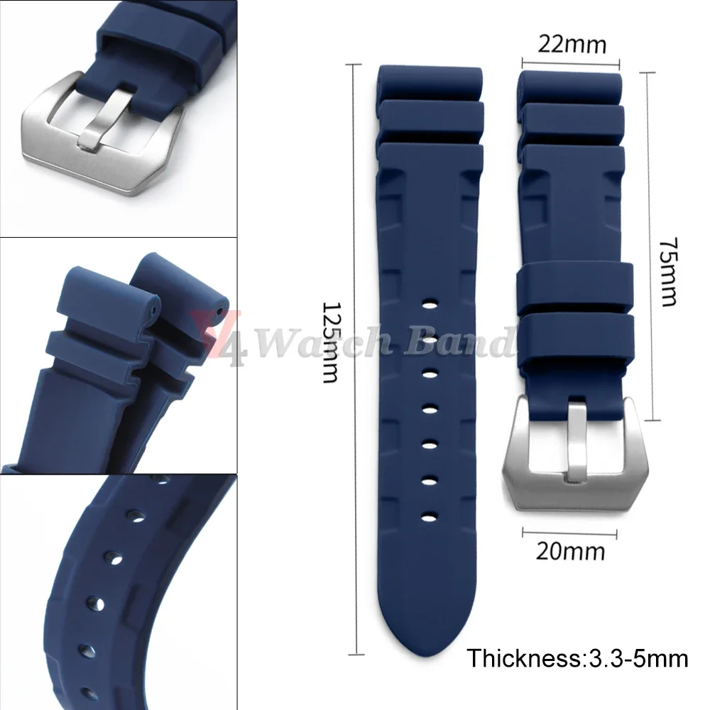 22mm 24mm 26mm Gummi-Uhrenarmband für Panerai Silikonarmband für SUBMERSIBLE PAM441/351/111 Uhrenband Armband Weiche Sportbänder – Detail 12