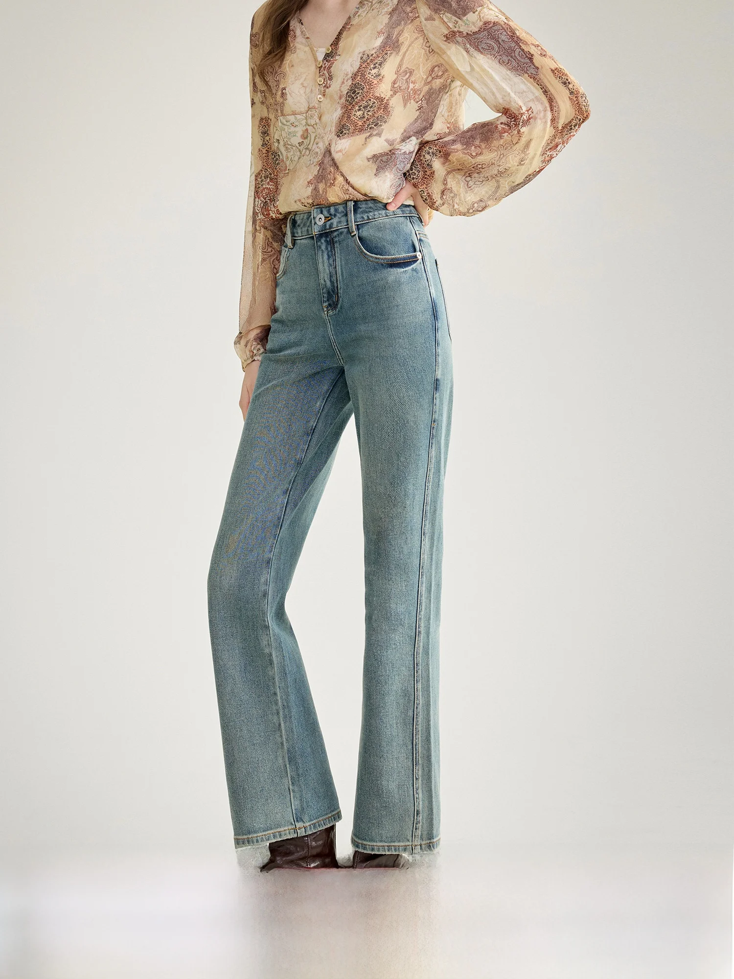 

Classic Vintage American Denim Jeans Women's Straight Leg Slim Fit High Quali Long Staple Cotton l Waist Jeans