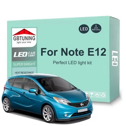 9Pcs Cars Accessories For Nissan Note E12 2013 2014 2015 2016 2017 2018 2019 2020 Canbus Dome License Plate LED Interior Light